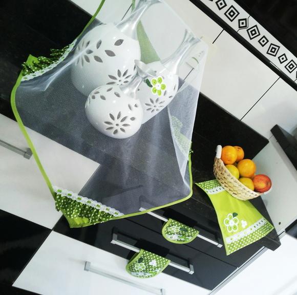 Conjunto de cozinha verde: 4 peças