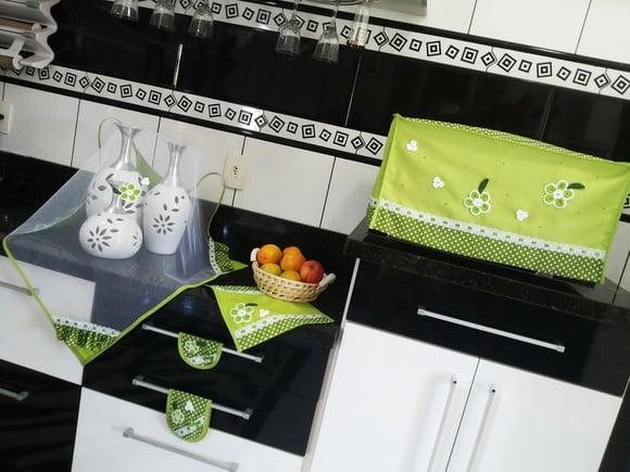Conjunto de cozinha verde: 4 peças