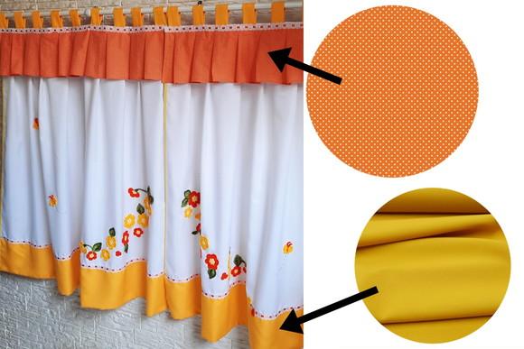 Cortina Amarelo e Laranja Sob Medida Escolha Cores