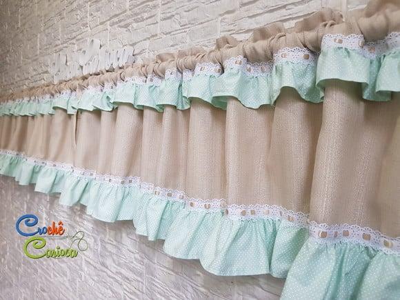 Cortina Bandô Babadinhos Romântica Sob Medida ou 150x35