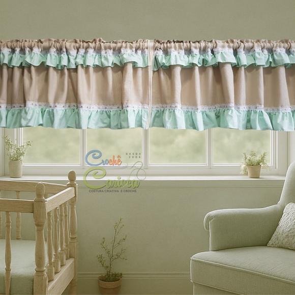 Cortina Bandô Babadinhos Romântica Sob Medida ou 150x35