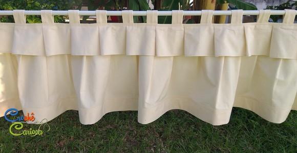Cortina Bandô de Algodão Cru Sarjado 1,40x0,50 ou Sob Medida