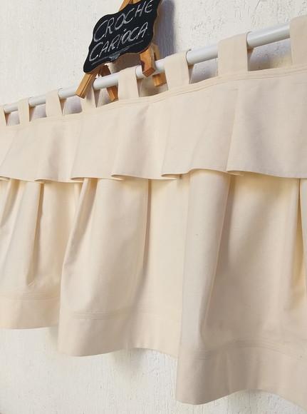 Cortina Bandô de Algodão Cru Sarjado 1,40x0,50 ou Sob Medida