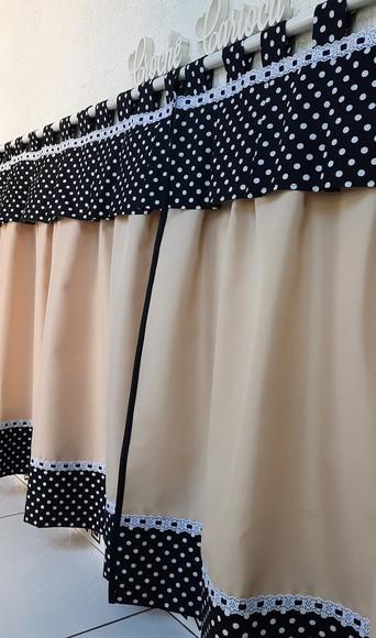 Cortina Bege e Preto ou Escolha Cores