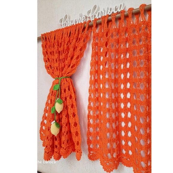 Cortina de Crochê Moderna Sob Medida Escolha Cor