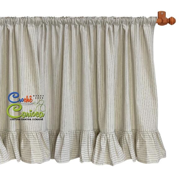 Cortina de Pia 150x80 Linho Tinto Natural Sob Medida