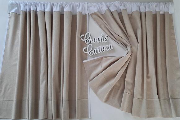 Cortina de Pia Área Gourmet Linho Tinto Cobre 150x80