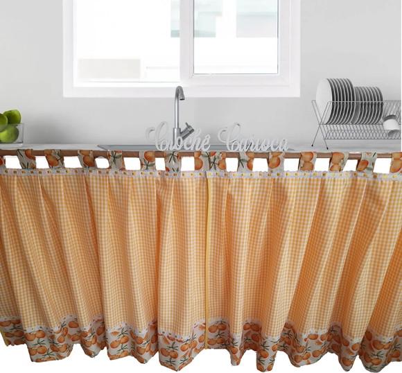 Cortina de Pia Bancada Sob Medida Escolha Cor Cobre 150x80