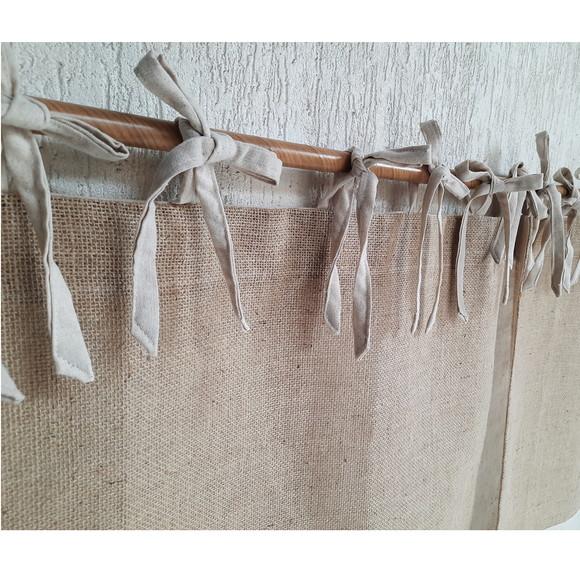 Cortina Juta e Linho Naturais Boho Rústica Farm Sob Medida