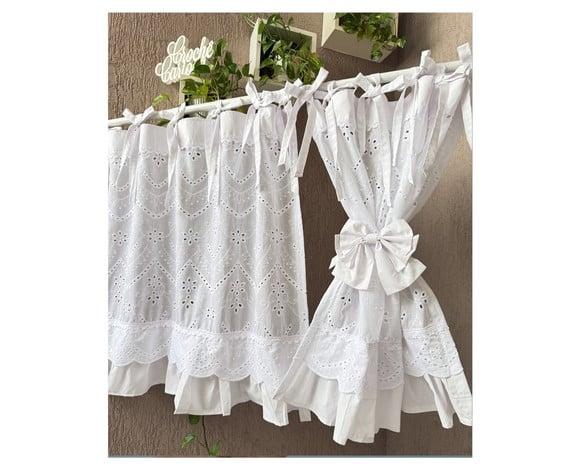 Cortina Laise Bordada Elegante Sob Medida ou 260x80