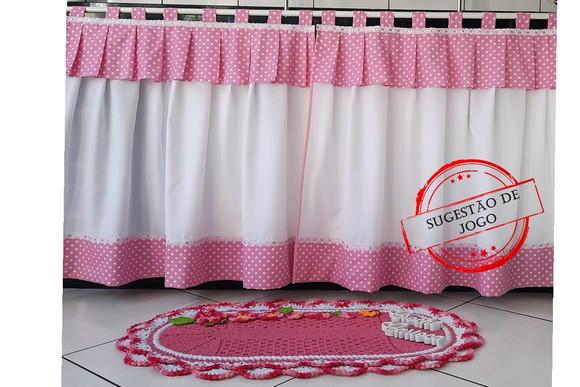 Cortina Pia Cozinha Rosa Claro ou Escolha Cor e Sob Medida