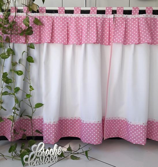 Cortina Pia Cozinha Rosa Claro ou Escolha Cor e Sob Medida