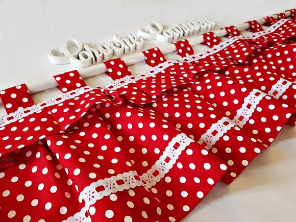 Cortina Vermelho Poás Estilo Bandô Sob Medida e Escolha Cor