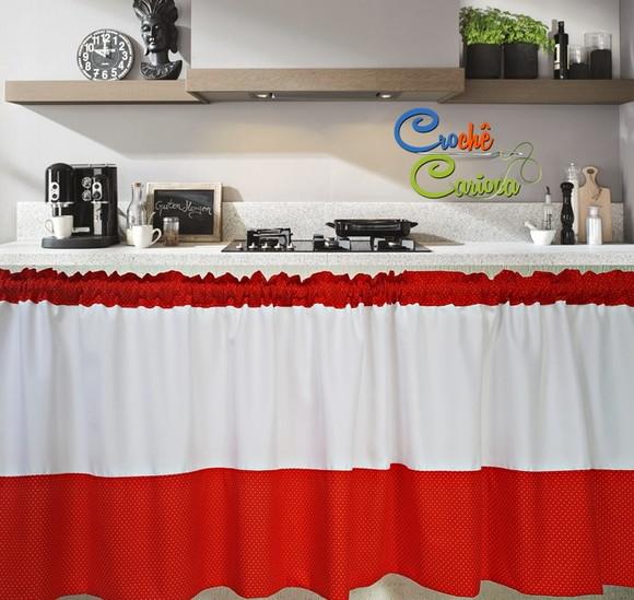 Cortina Vermelho Poás Esconde Varão Sob Medida e Escolha Cor