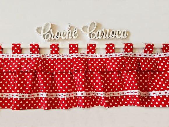 Cortina Vermelho Poás Estilo Bandô Sob Medida e Escolha Cor