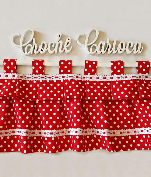 Cortina Vermelho Poás Estilo Bandô Sob Medida e Escolha Cor