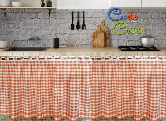 Cortina Xadrez de Cozinha Sob Medida e Escolha Cor