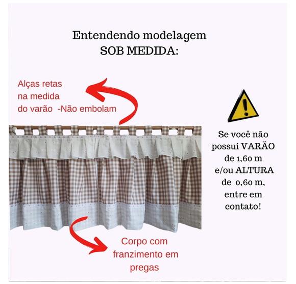 Cortina Xadrez e Laise Sob Medida e Abraçadeiras Farmhouse