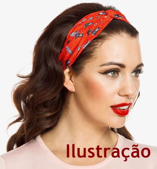 Faixa de Cabelo Cruzada Dupla Face Escolha Cores Pin Up