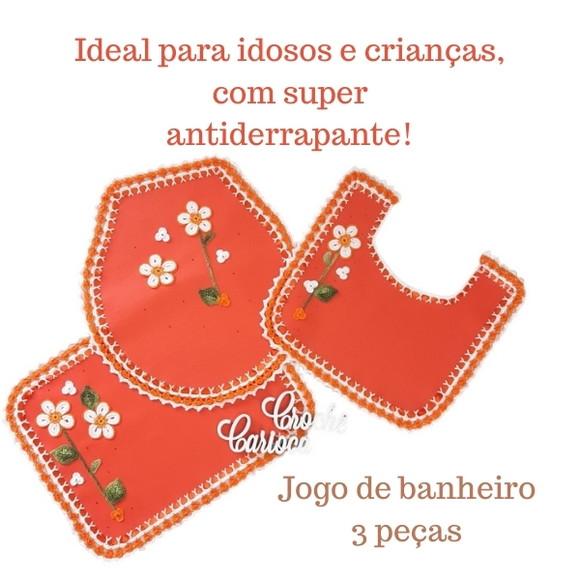 Jogo de Banheiro Antiderrapante Impermeável Escolha Cor 3pc