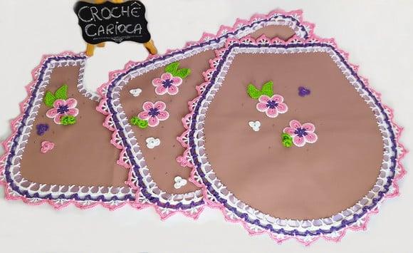 Jogo de Banheiro Rosa Vintage