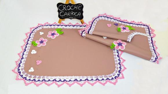 Jogo de Banheiro Rosa Vintage