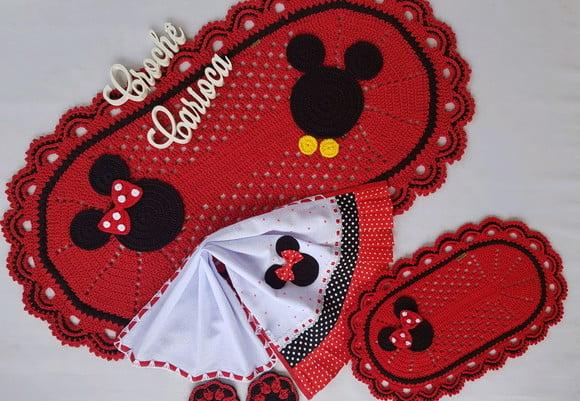 Jogo de Cozinha Crochê 5 Peças Minnie Escolha Cores
