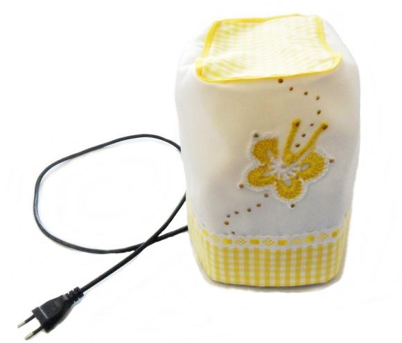 Jogo de Cozinha Tecido Amarelo Xadrez Borboletas