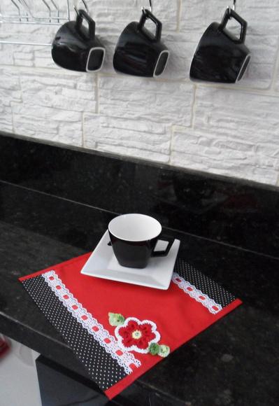 Jogo De Cozinha Vermelho com galinhas