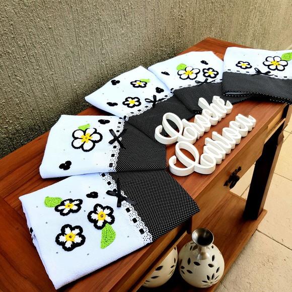 Jogo de Panos de Prato 5 Pc 80x49 Grande Escolha Cor