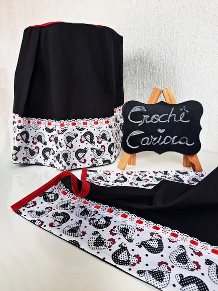 Joguinho de Cozinha Galinhas Juju e Preto 3 Peças
