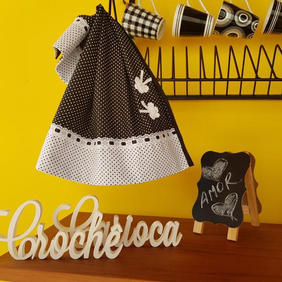 Joguinho preto e branco poás para cozinha: 4 peças