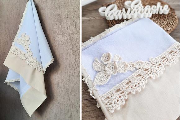Kit 02 Panos de Prato Minimalista Boho Algodão Cru Cozinha