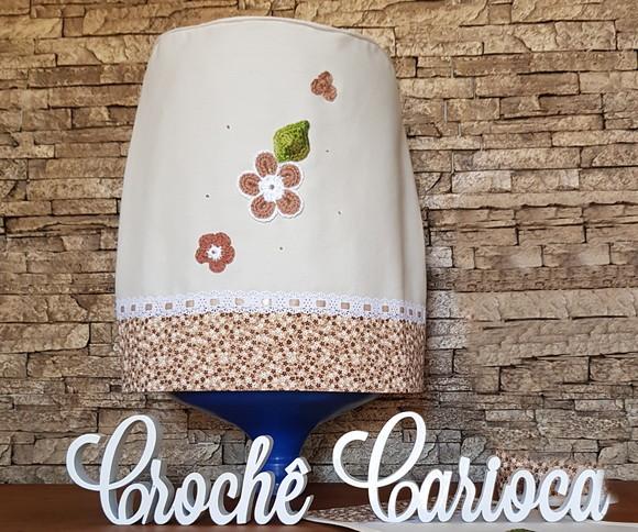 Kit Cozinha 3 Peças Algodão Cru Natural e Floral