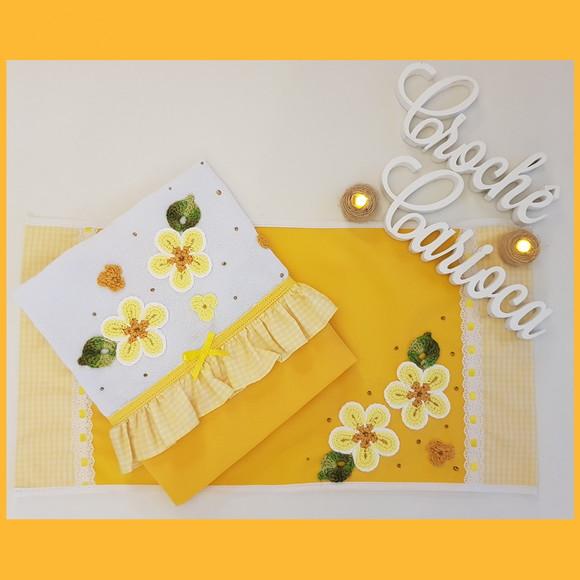 Kit Cozinha Delicado Amarelo Floral 2 Peças Escolha Cores