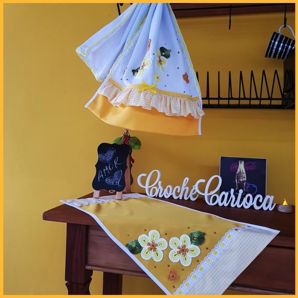 Kit Cozinha Delicado Amarelo Floral 2 Peças Escolha Cores