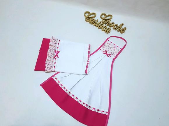 Kit cozinha Pink: bate mão e pano de prato