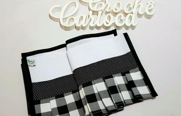 Kit de Cozinha Paninhos e Pano de Copa Preto e Branco