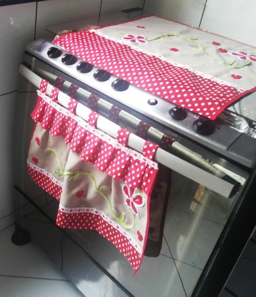 Kit de Fogão Capa e Cobre Forno Sob Medida e Escolha Cores