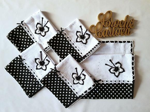 Kit de Panos de Prato Preto e Branco ou Escolha Cores 5 Unid