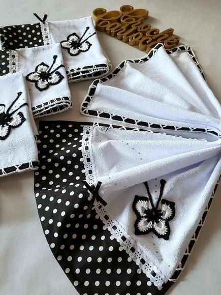 Kit de Panos de Prato Preto e Branco ou Escolha Cores 5 Unid