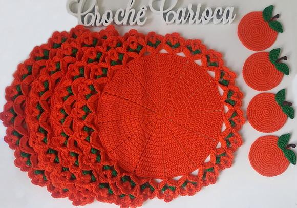 Kit Mesa Porta Sousplat e Porta Copos 8 Peças para 4 Lugares