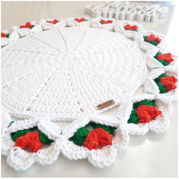 Kit Mesa Posta Completo 4 Lugares 16 Peças Crochê