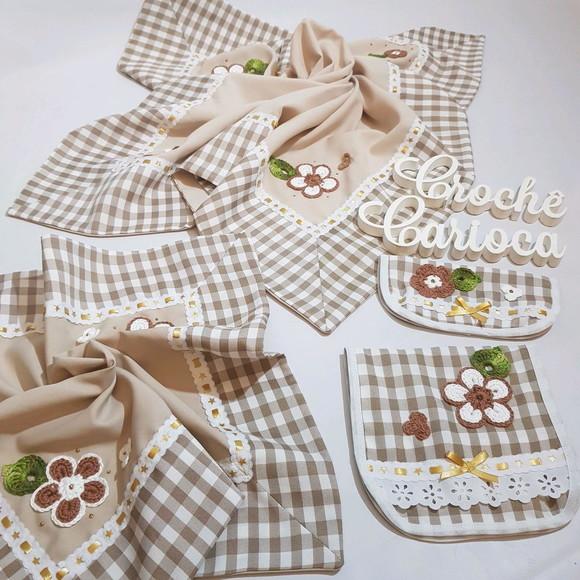 Kit Mesa: 2 Centros de Mesa e Puxadores Farmhouse Bege