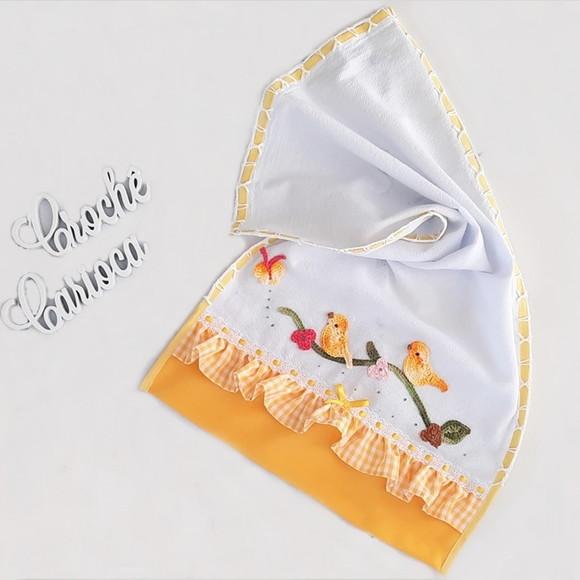 Kit Panos de Prato Tema Passarinhos Grande 80x49 cm 3 Peças