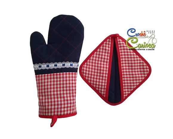 Kit para Cozinha Luva e Pegador Térmicos Escolha Cores