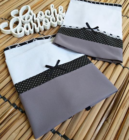 Kti Coordenado Panos de Prato Cinza e Preto Grande 80x50