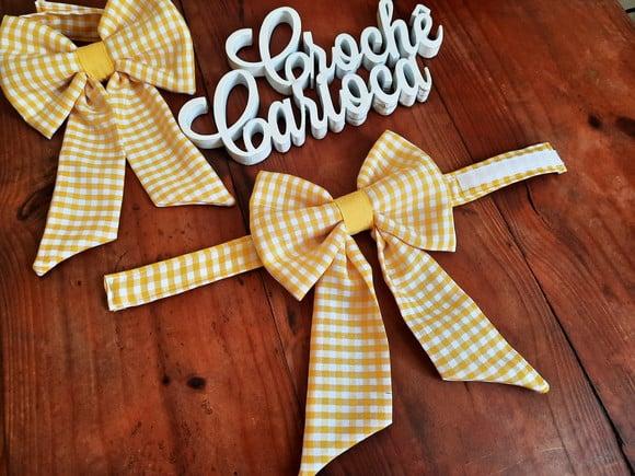Laço de Cortina Laços Xadrez Amarelo ou Escolha Cor