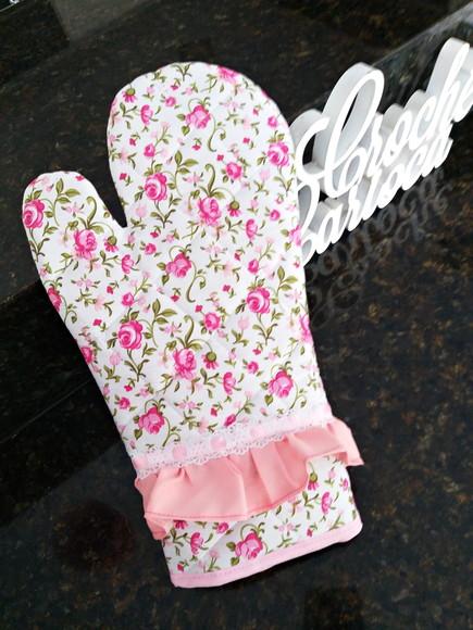 Luva Térmica Delicadeza Floral Rosa ou Escolha Cores