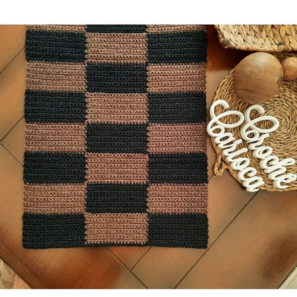 Passadeira Crochê Xadrez 70x40 Escolha Cores